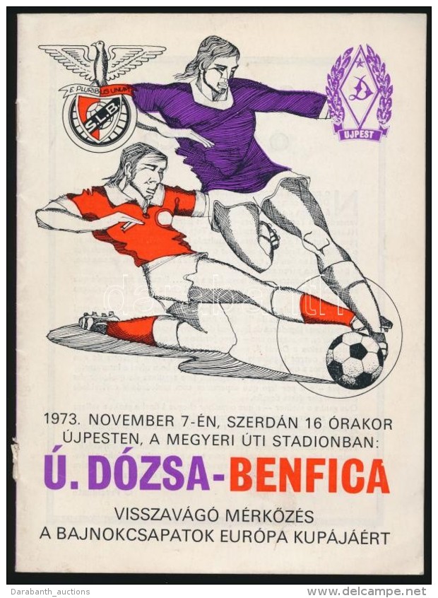 1973 &Uacute;jpesti D&oacute;zsa-Benfica Visszav&aacute;g&oacute; M&eacute;rkÅ‘z&eacute;s A Bajnokcsapatok... - Non Classés