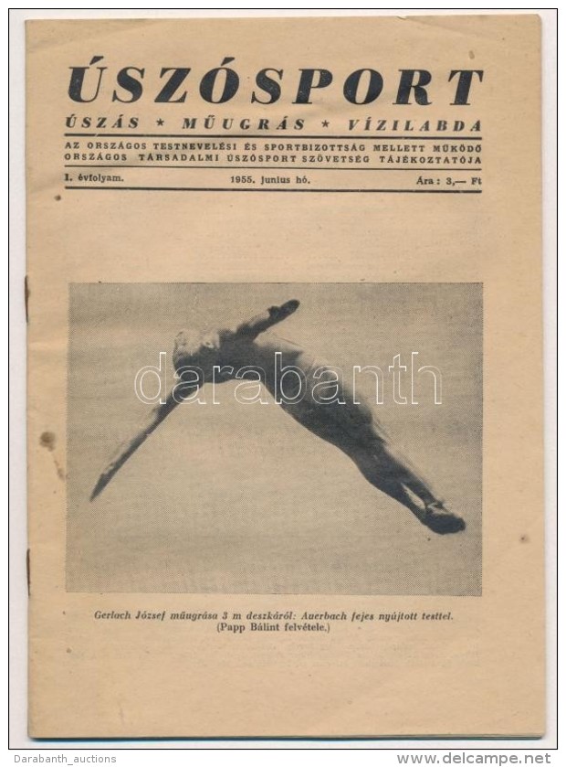 1955 Az &Uacute;sz&oacute;sport I. &eacute;vfolyam&aacute;nak J&uacute;niusi Sz&aacute;ma, 31p - Non Classés