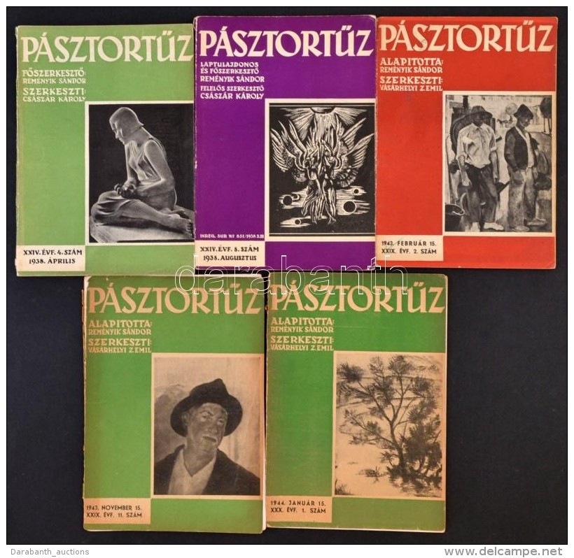 1938-1944 P&aacute;sztortÅ±z, 5 Db, Szerk.: Rem&eacute;nyik S&aacute;ndor, XXIV. &eacute;vf. 4.,8. Sz&aacute;mok,... - Non Classés