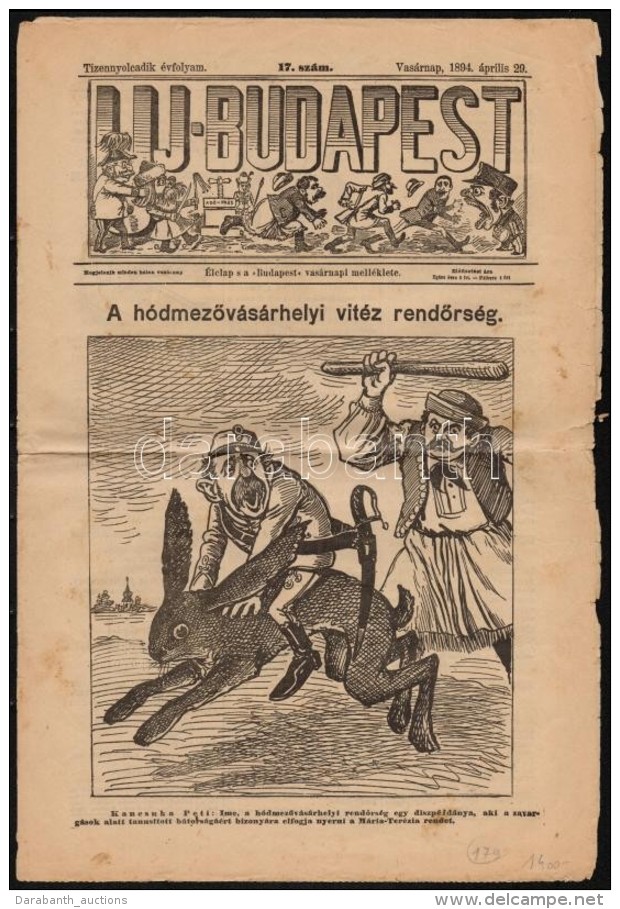 1894 Az &Uacute;j-Budapest C&iacute;mÅ± &uacute;js&aacute;g 18. &eacute;vfolyam&aacute;nak 17. Sz&aacute;ma - Non Classés