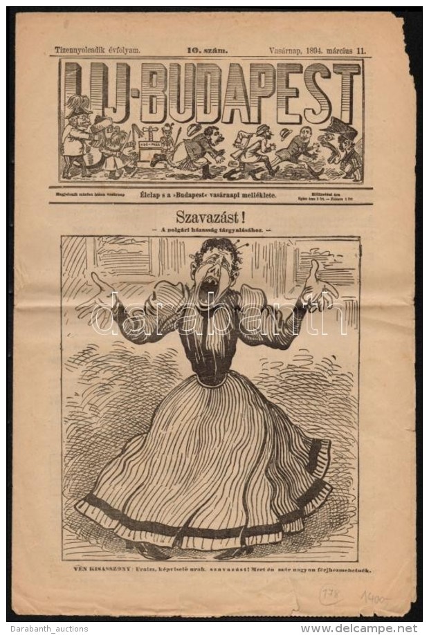 1894 Az &Uacute;j-Budapest C&iacute;mÅ± &uacute;js&aacute;g 18. &eacute;vfolyam&aacute;nak 10. Sz&aacute;ma - Non Classés