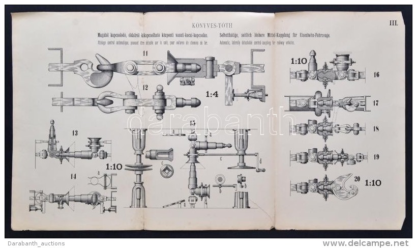 Cca 1880 Mag&aacute;t&oacute;l Kapcsol&oacute;d&oacute;, Oldalr&oacute;l Kikapcsolhat&oacute; Vas&uacute;ti Kocsi... - Non Classés