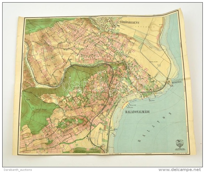 1928 Balatonalm&aacute;di &eacute;s K&ouml;rny&eacute;ke T&eacute;rk&eacute;pe, Kiadja M. Kir. &aacute;llami... - Autres & Non Classés