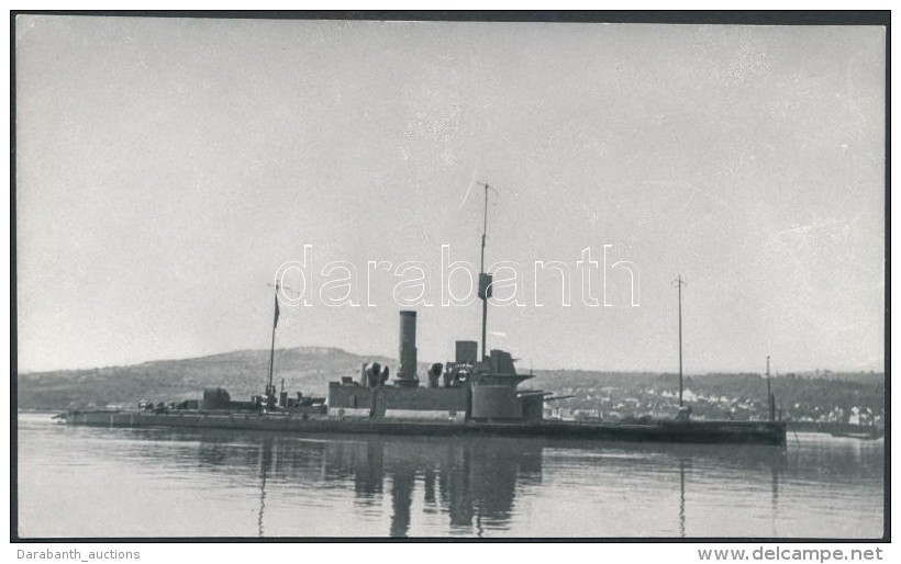 1915 SMS Bodrog, Temes-oszt&aacute;ly&uacute; Monitor, Dunai Flottilla, Eredeti Negat&iacute;vr&oacute;l... - Autres & Non Classés