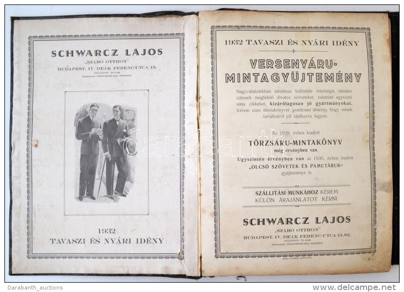 1929 A Szab&oacute; Otthon (Schwarcz Lajos) Verseny&aacute;r&uacute; MintagyÅ±jtem&eacute;nye, Megviselt... - Advertising