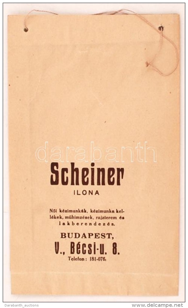 Cca 1940 Bp. V. Scheiner Ilona Lakberendez&eacute;s Rekl&aacute;mgrafik&aacute;val D&iacute;sz&iacute;tett... - Publicités