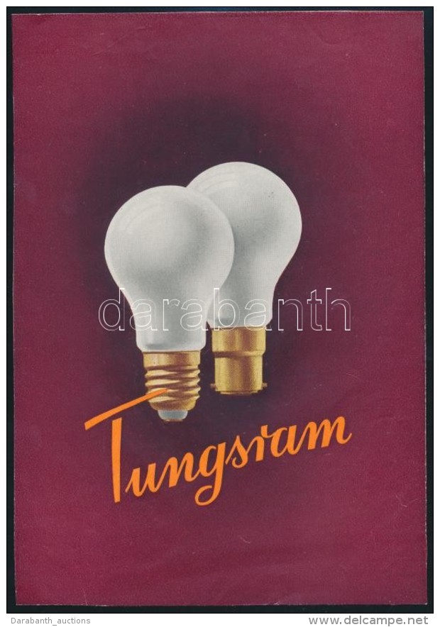 Cca 1940 Tungsram, Kisplak&aacute;t, 22x15 Cm - Publicités