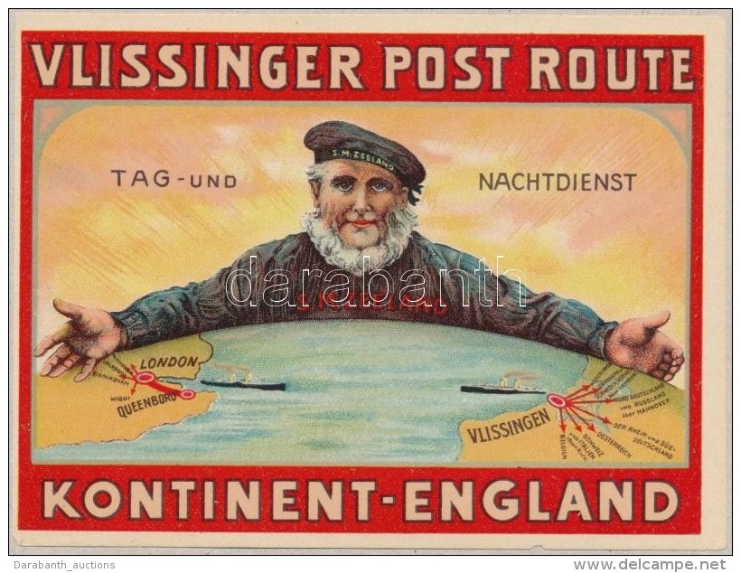 Cca 1930 'Vlissinger Post Route' Haj&oacute;z&aacute;si T&aacute;rsas&aacute;g Rekl&aacute;mnyomtatv&aacute;nya,... - Publicités