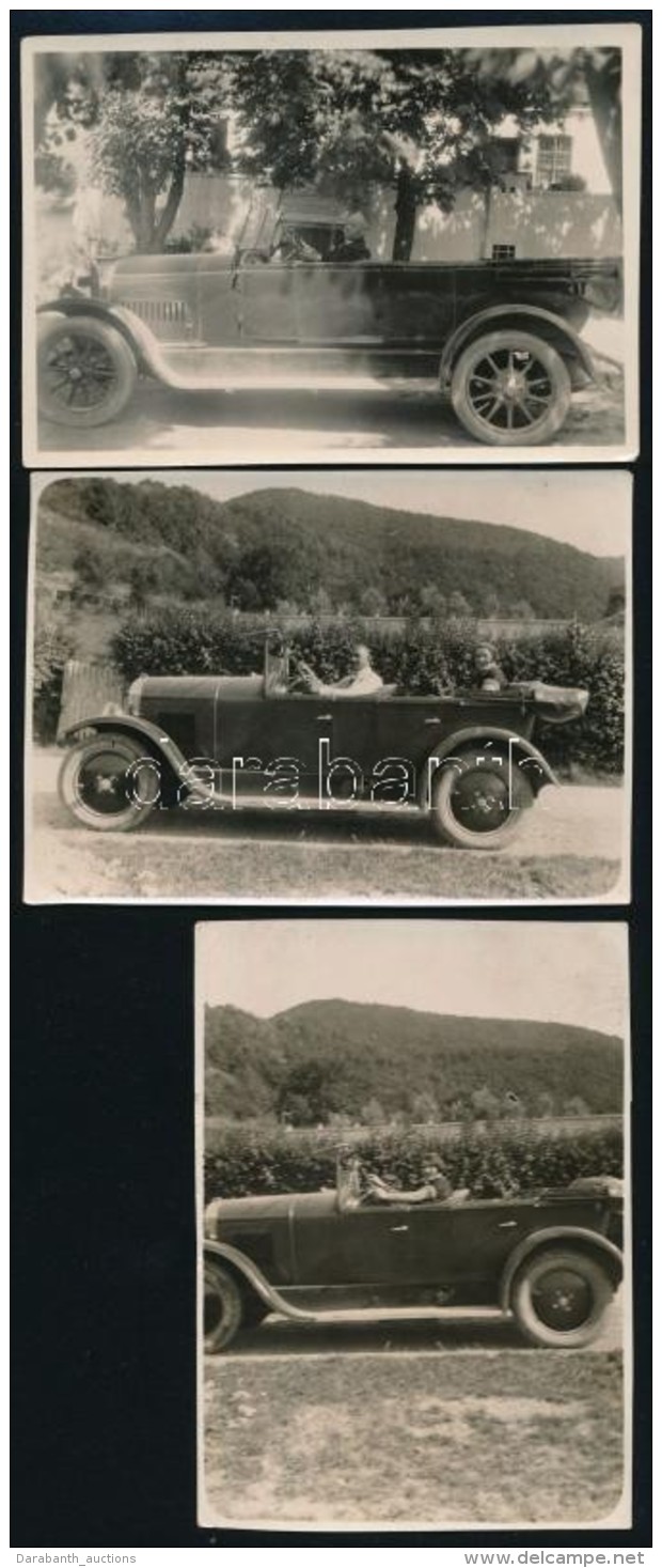 Cca 1930 R&eacute;gi IdÅ‘k Kocsija, 3 Db Fot&oacute;, 7,5&times;10,5 Cm - Autres & Non Classés