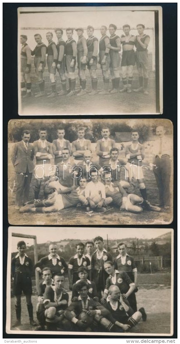 Cca 1923-1929 Futballcsapatok, 3 Db Fot&oacute;(egyik A F&ouml;lde&aacute;ki Torna Club), 9x12 &eacute;s 9x14 Cm - Autres & Non Classés