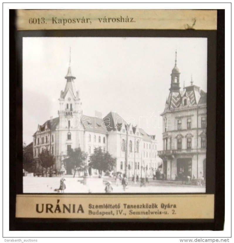 Cca 1910 Kaposv&aacute;r, V&aacute;rosk&eacute;p. &Uuml;veg Diapozit&iacute;v. 
8x8 Cm - Autres & Non Classés