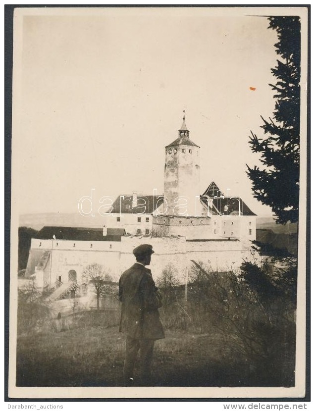 1921 Frakn&oacute;, V&aacute;r, H&aacute;toldal&aacute;n Feliratozott Fot&oacute;, 11x8 Cm / Forchtenstein, Castle,... - Autres & Non Classés