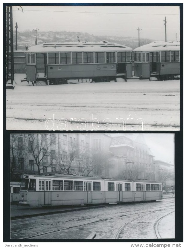 Cca 1960-1970 Linzbauer Tam&aacute;s: Budapesti Villamosok, 5 Db Fot&oacute;, T&ouml;bb Jelz&eacute;ssel, 9x14 Cm... - Autres & Non Classés