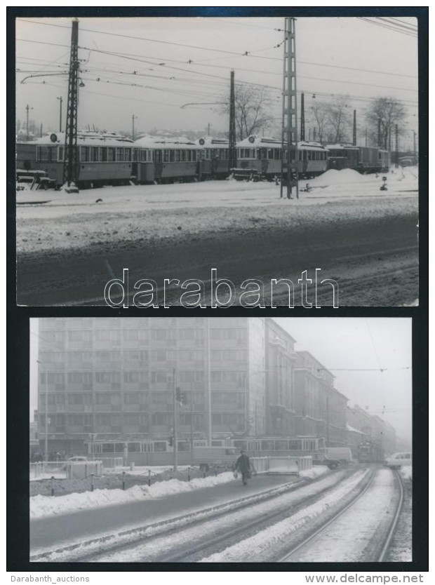 Cca 1960-1970 Linzbauer Tam&aacute;s: Budapesti Villamosok, 5 Db Fot&oacute;, T&ouml;bb Jelz&eacute;ssel, 9x14 Cm... - Autres & Non Classés
