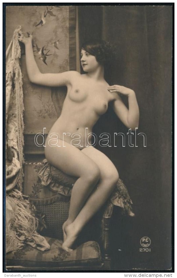 Cca 1920-1930 MÅ±termi Akt, Szolidan Erotikus Fot&oacute;, P-C Paris, 13,5x8,5 Cm / Erotic Photo, 13,5x8,5 Cm - Autres & Non Classés