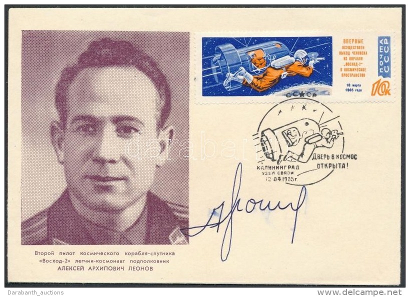 Alekszej Leonov (1934- ) Szovjet Å±rhaj&oacute;s Al&aacute;&iacute;r&aacute;sa Eml&eacute;kbor&iacute;t&eacute;kon... - Autres & Non Classés