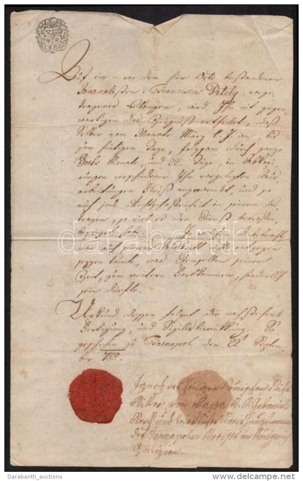 1750-1790 H&aacute;rom Okm&aacute;ny Benyomott Szignett&aacute;kkal /  3 Documents, With Imprinted Signettas - Non Classés