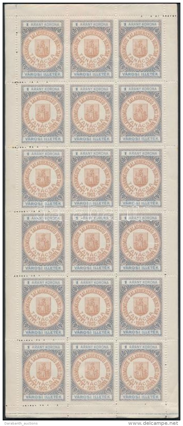 ** 1922 Zalaegerszeg 1 Aranykorona 18-as Teljes &iacute;v (72.000) / Complete Sheet Of 18 - Non Classés