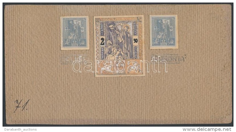 1913 4 Klf Okm&aacute;nyb&eacute;lyeg Terv / 4 Different Fiscal Stamps Essays - Non Classés