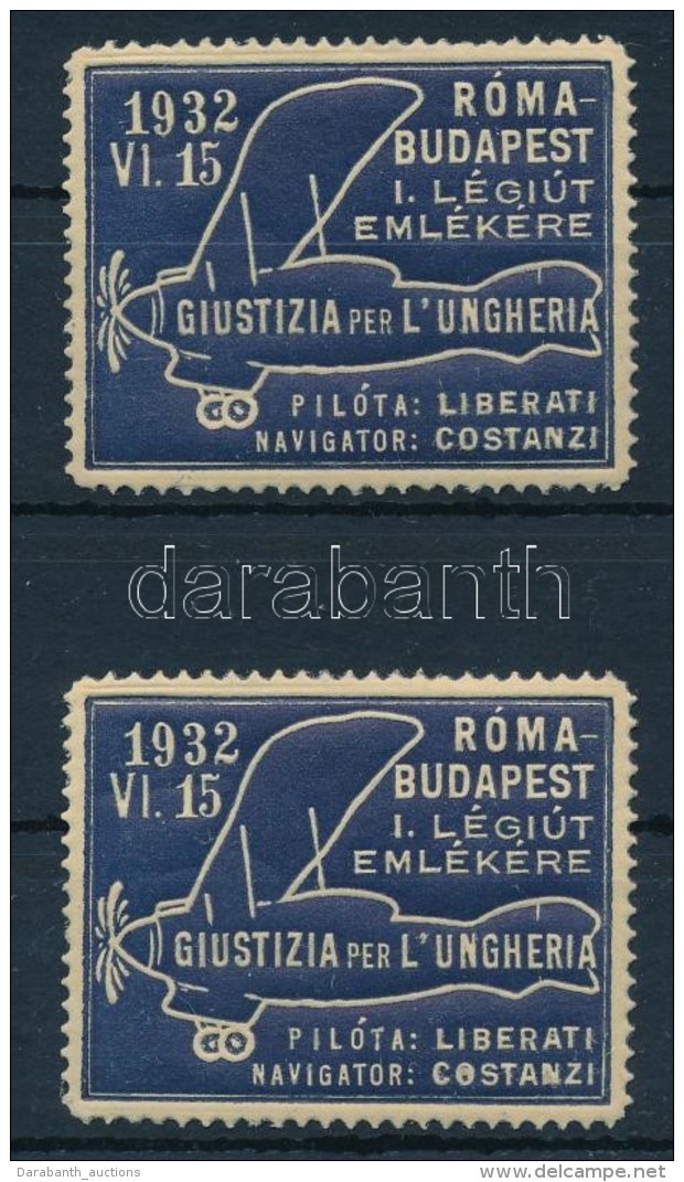 1932 Giustizia Per L'Ungheria 2 Db Lev&eacute;lz&aacute;r&oacute; - Non Classés