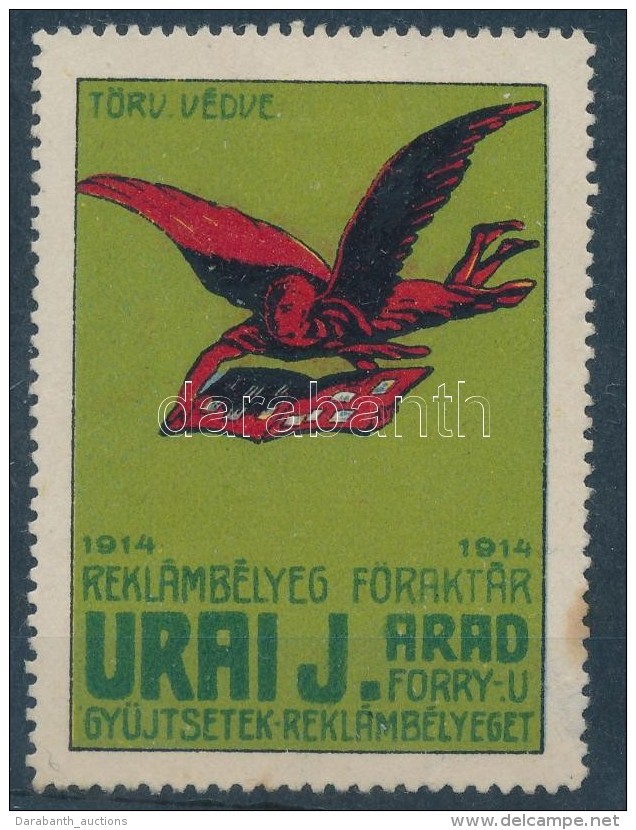 1914 Urai S&aacute;ndor B&eacute;lyegkeresked&eacute;se Arad Rekl&aacute;mb&eacute;lyeg RR! - Non Classés