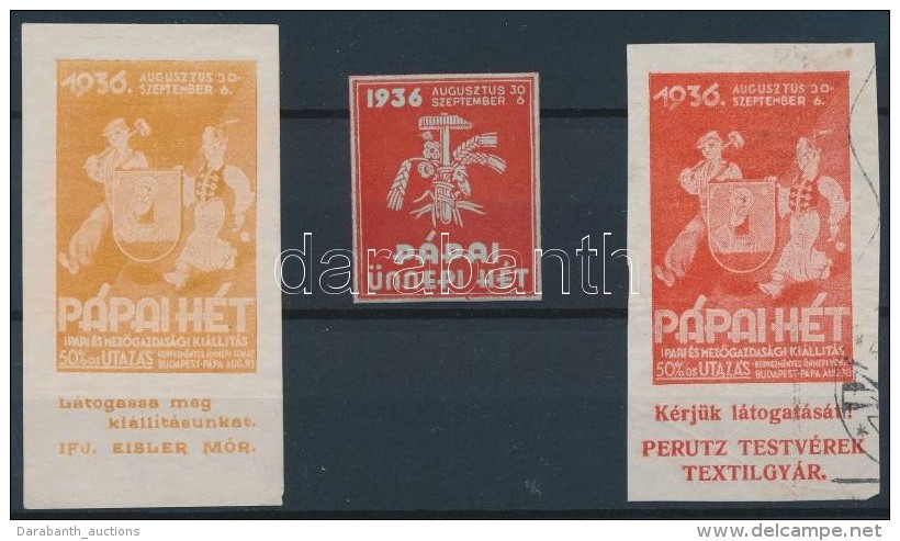 1936 P&aacute;pai &Uuml;nnepi H&eacute;t 3 Db Klf Lev&eacute;lz&aacute;r&oacute;, K&ouml;zte 2 Db Szelv&eacute;nyes - Non Classés