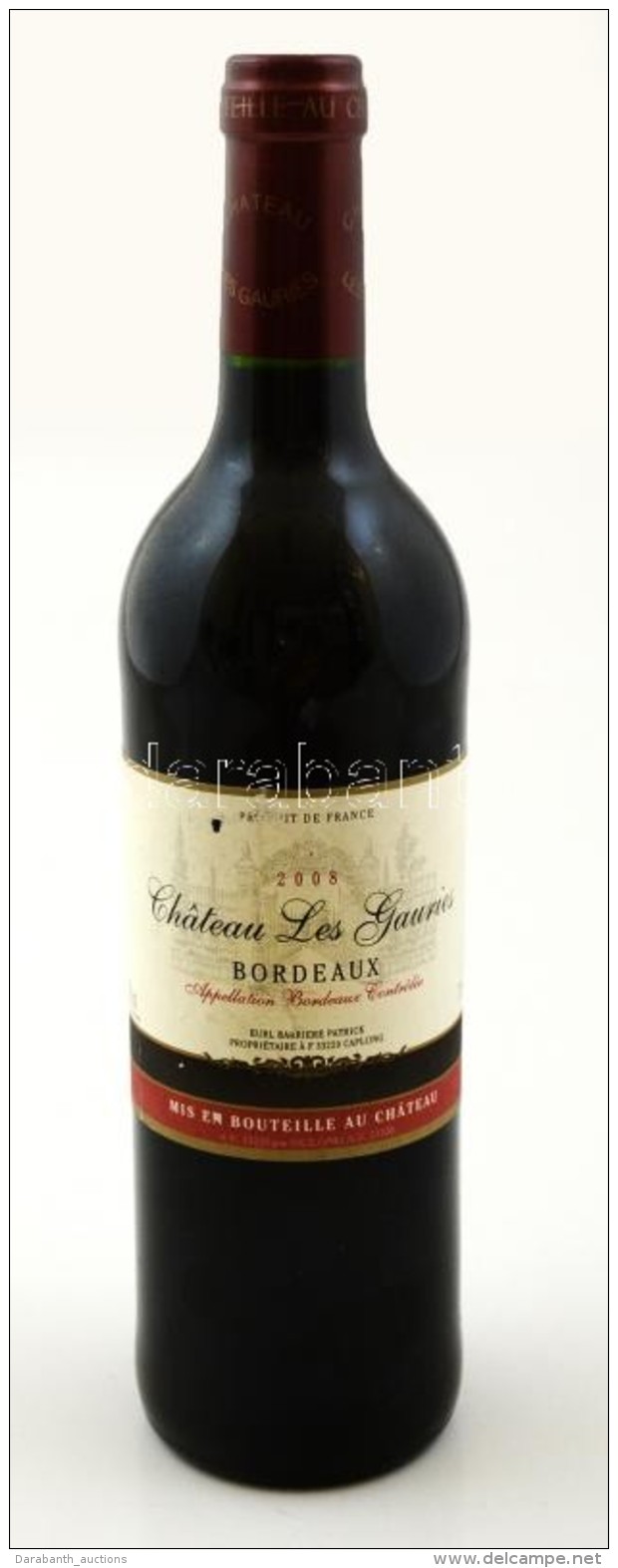 Chateau Les Gauires 2008 Bontatlan Palack Francia V&ouml;r&ouml;sbor / Unopenedd Bottle French Red Wine - Autres & Non Classés