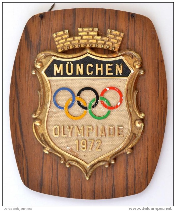 1972 M&uuml;ncheni Olimpia Nagym&eacute;retÅ± Jelv&eacute;nye Fa Alapon. 17x14 Cm - Autres & Non Classés