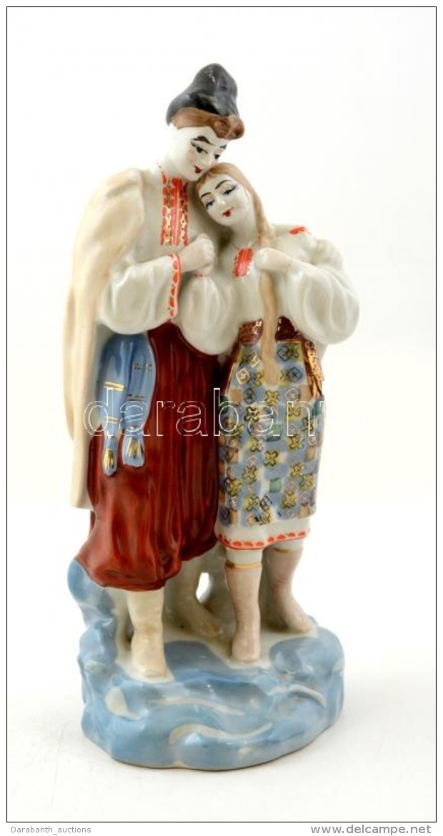 P&aacute;rocska, Jelzett Szovjet Porcel&aacute;n, K&eacute;zzel Festett, Hib&aacute;tlan, M:27 Cm - Autres & Non Classés