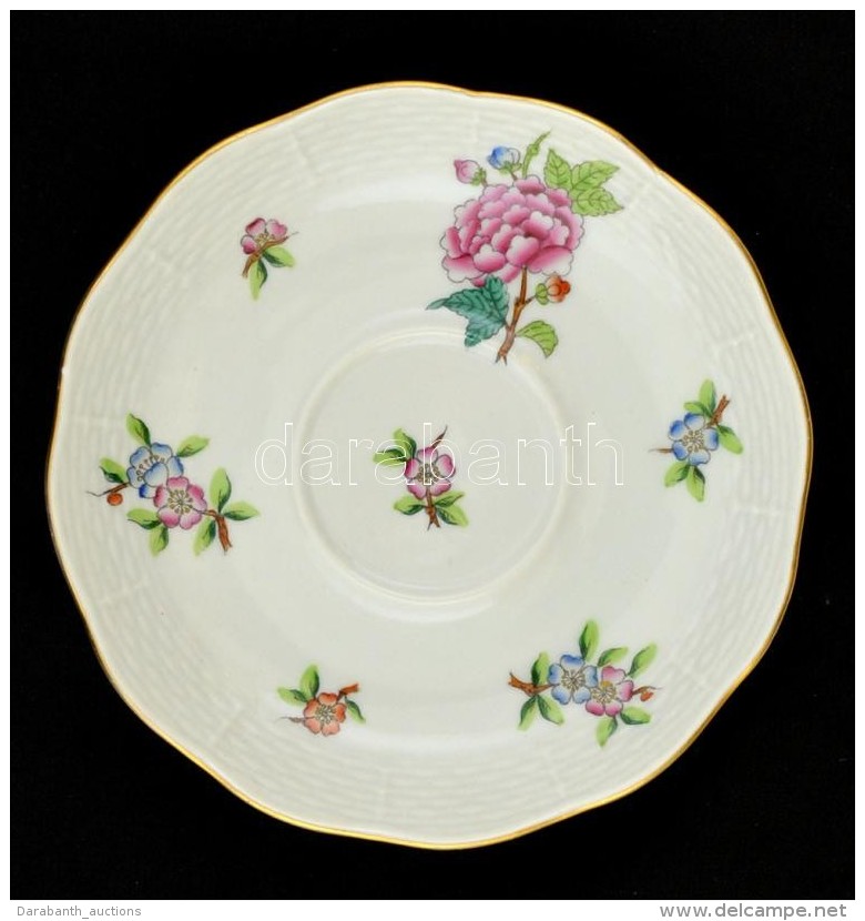 Herendi Eton Mint&aacute;s Porcel&aacute;n Alj, K&eacute;zzel Festett, Jelzett, Hib&aacute;tlan, D: 14 Cm. - Autres & Non Classés