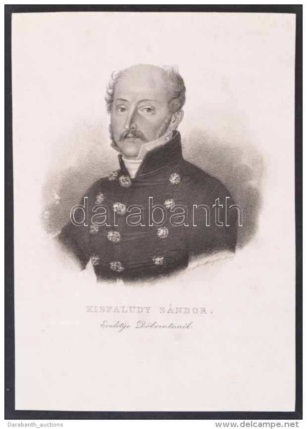 Karl Mayer(1798-1868): Kisfaludy S&aacute;ndor, Eredetije D&ouml;brentein&eacute;l, R&eacute;zmetszet, 11x16 Cm - Estampes & Gravures