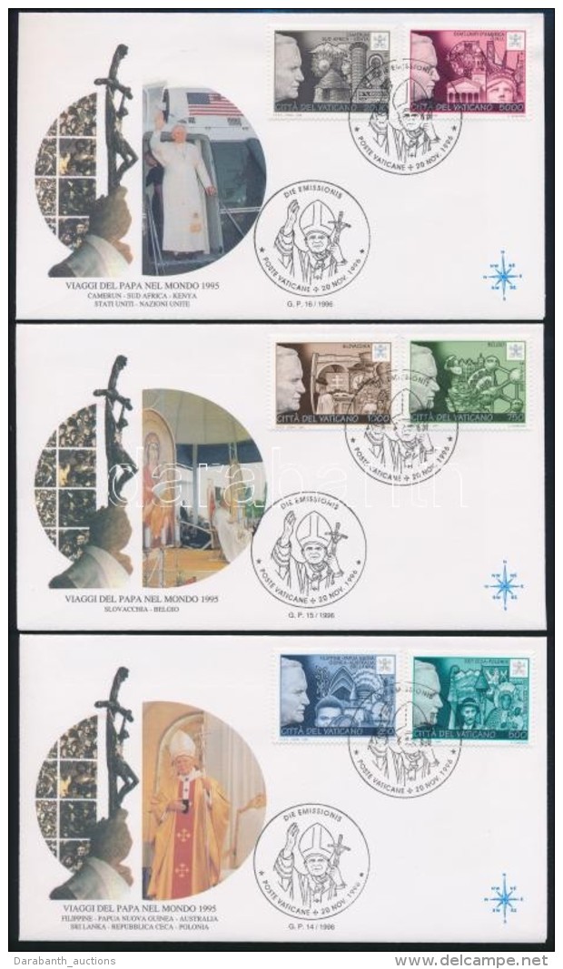 1996 II J&aacute;nos P&aacute;l P&aacute;pa Utaz&aacute;sai Sor 3 Db FDC-n Mi 1190-1195 - Autres & Non Classés