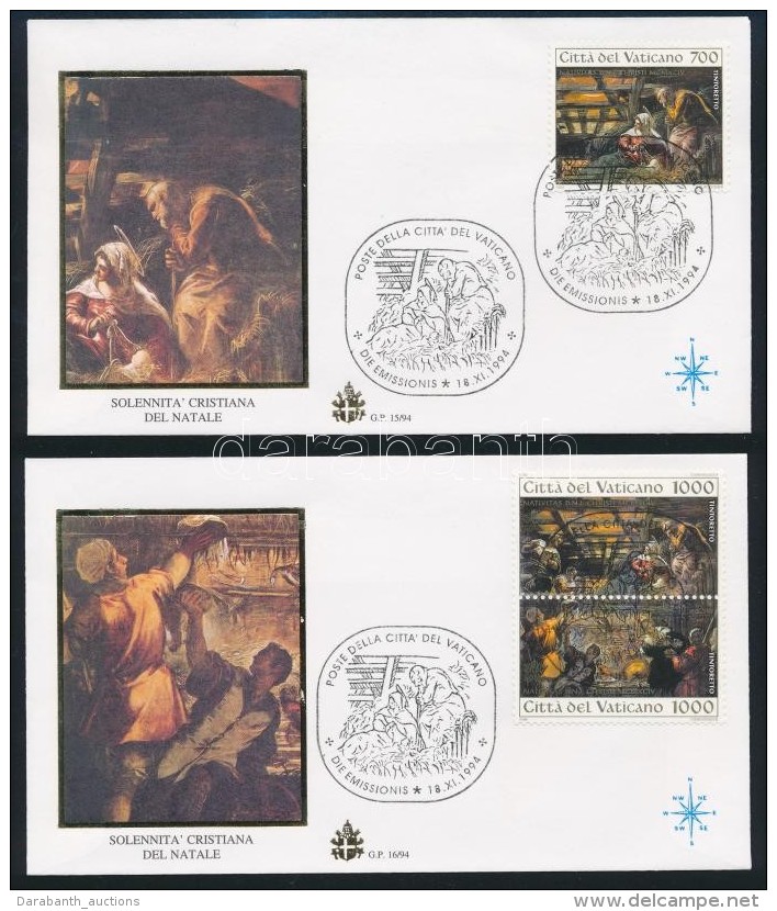 1994 Kar&aacute;csony Sor 2 Db FDC-n Mi 1133-1135 - Autres & Non Classés