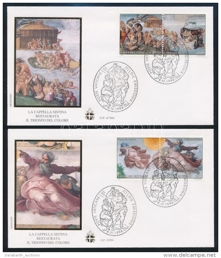 1994 Sixtus-k&aacute;polna Fresk&oacute;i Sor 4 Db FDC-n Mi 1107-1114 - Autres & Non Classés