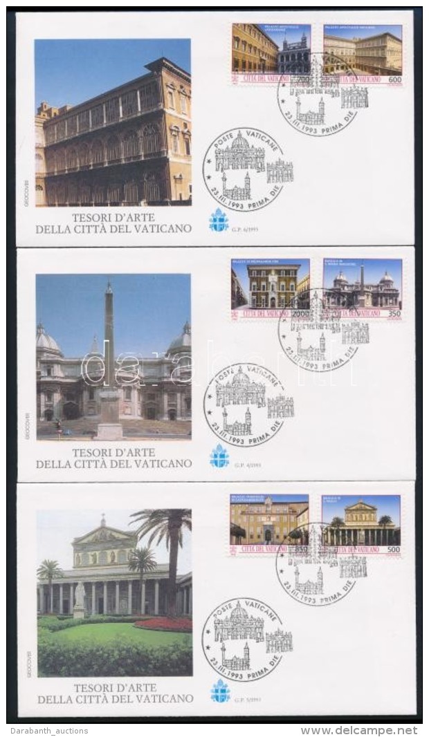 1993 &Eacute;p&iacute;t&eacute;szeti MÅ±eml&eacute;kek Sor 5 Db FDC-n Mi 1080-1089 - Autres & Non Classés