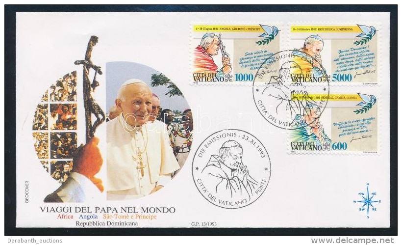 1993 II. J&aacute;nos P&aacute;l P&aacute;pa Utaz&aacute;sai Sor FDC-n Mi 1101-1103 - Autres & Non Classés