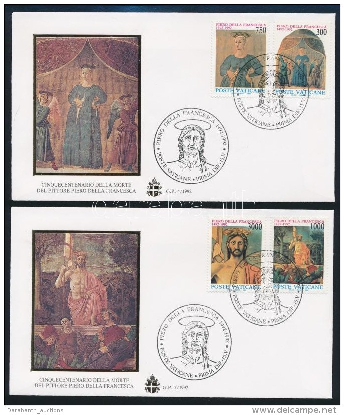 1992 Piero Della Francesca, Festm&eacute;nyek Sor 2 Db FDC-n Mi 1060-1063 - Autres & Non Classés