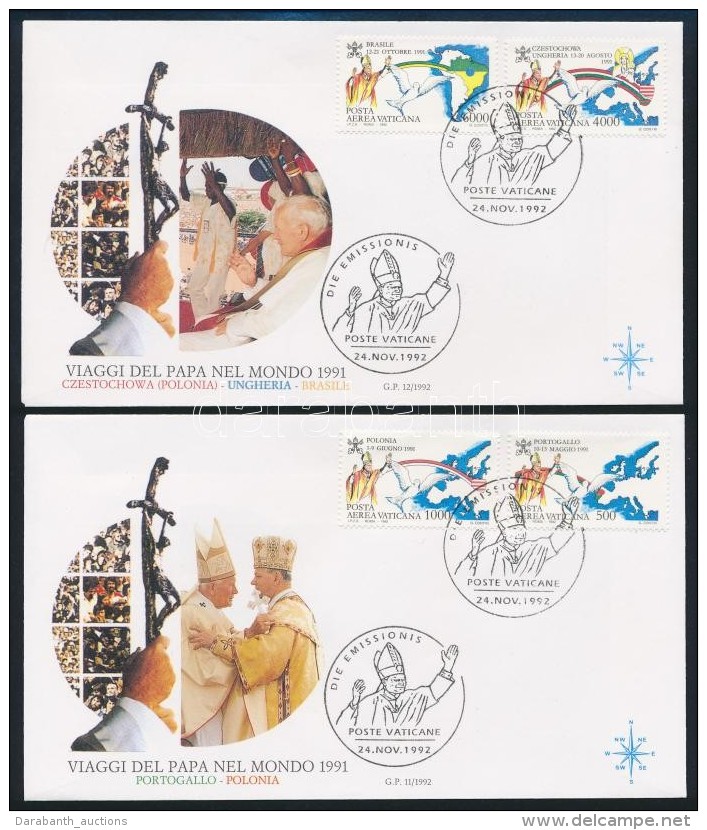 1992 II J&aacute;nos P&aacute;l P&aacute;pa Utaz&aacute;sai Sor 2 FDC-n Mi 1071-1074 - Autres & Non Classés