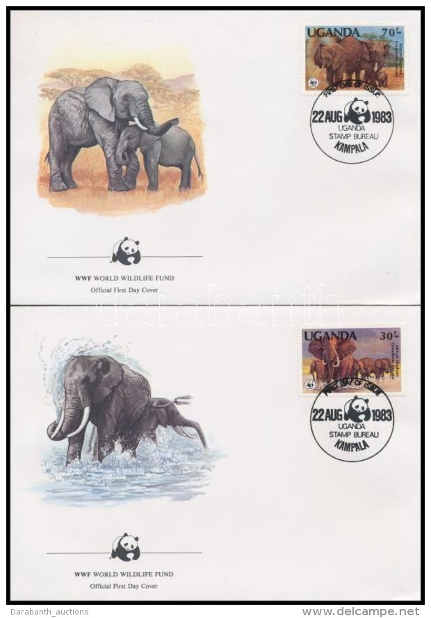 1983 WWF: Afrikai Elef&aacute;nt Sor Mi 361 A-364 A 4 Db FDC-n - Autres & Non Classés