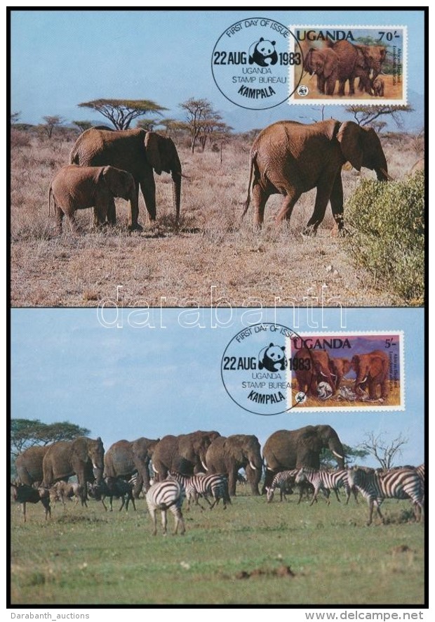 1983 WWF: Afrikai Elef&aacute;nt Sor Mi 361 A-364 A 4 Db CM-en - Autres & Non Classés