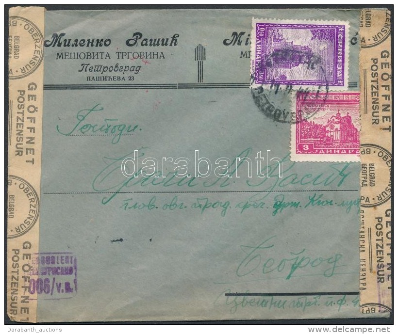 Serbia 1944 Cenz&uacute;r&aacute;zott Lev&eacute;l Censored Cover - Autres & Non Classés