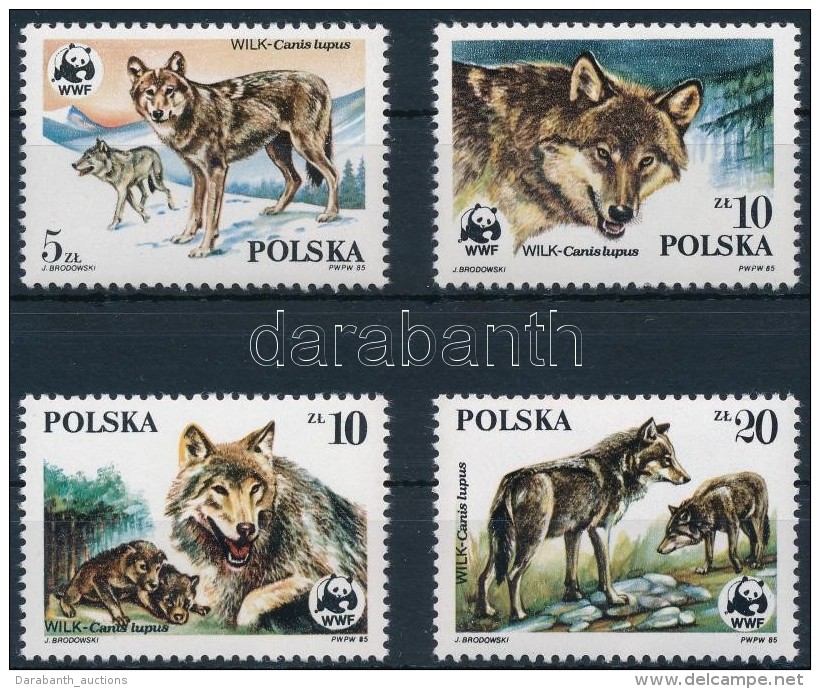 ** 1985 WWF: Farkasok Sor + 4 FDC + 4 CM Mi 2975-2978 - Autres & Non Classés