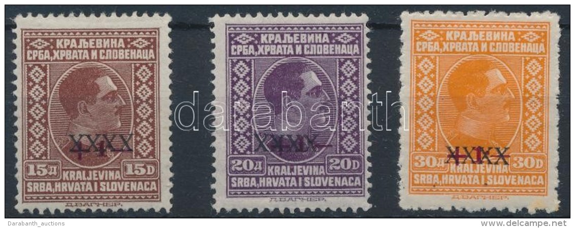 * 1928 &Aacute;rv&iacute;zi Seg&eacute;ly Fel&uuml;lnyomott Sor 3 Z&aacute;r&oacute;&eacute;rt&eacute;ke Mi 219-221 - Autres & Non Classés