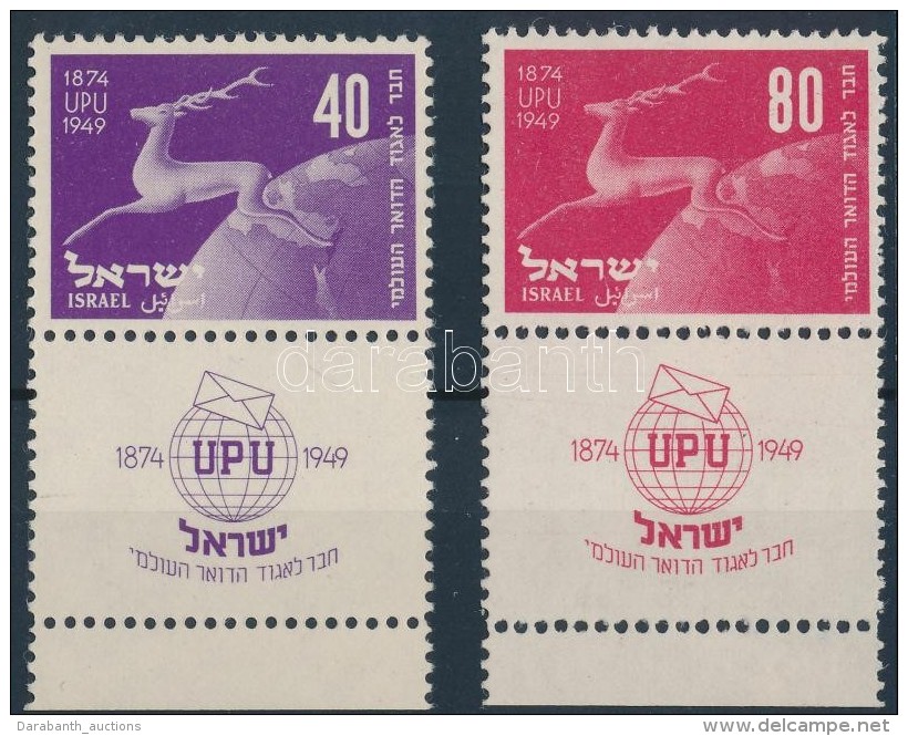 ** 1950 Felv&eacute;tel Az UPU-ba Tabos Sor / Set With Tab Mi 28-29 - Autres & Non Classés