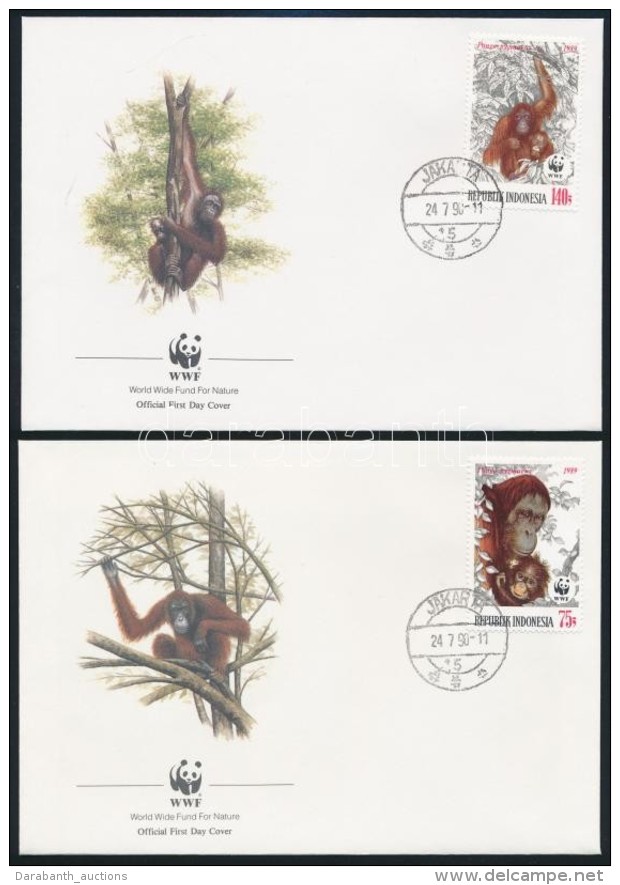 1989 WWF: Orangut&aacute;n Sor Mi 1291-1294 4 Db FDC-n - Autres & Non Classés