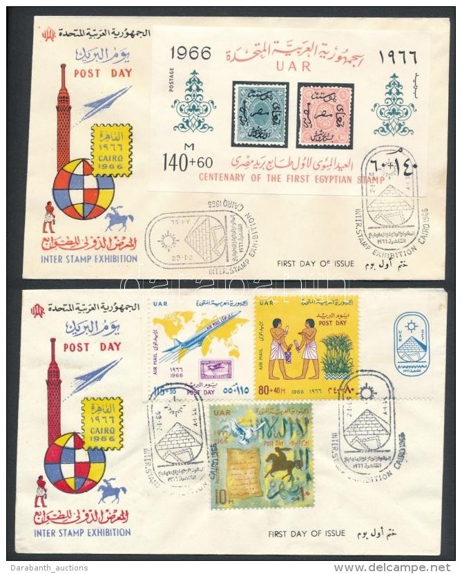 1966 Posta Napja Sor H&aacute;rmascs&iacute;kkal Mi 814-815 + Blokk Mi 19 2 Db FDC-n - Autres & Non Classés