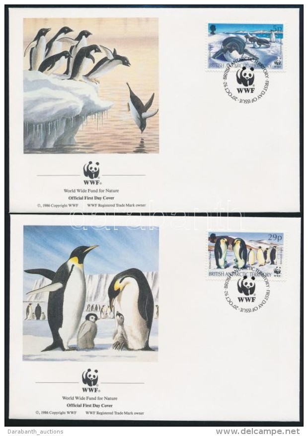 1992 WWF: F&oacute;k&aacute;k &eacute;s Pingvinek 4 &eacute;rt&eacute;k Mi 193-196 4 Db FDC-n - Autres & Non Classés