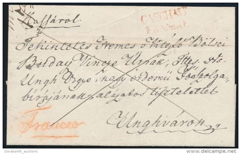 1838 Franco, Piros / Red 'CASCHAU / FRANCO' (Gudlin 500 Pont) - Unghv&aacute;r - Otros & Sin Clasificación