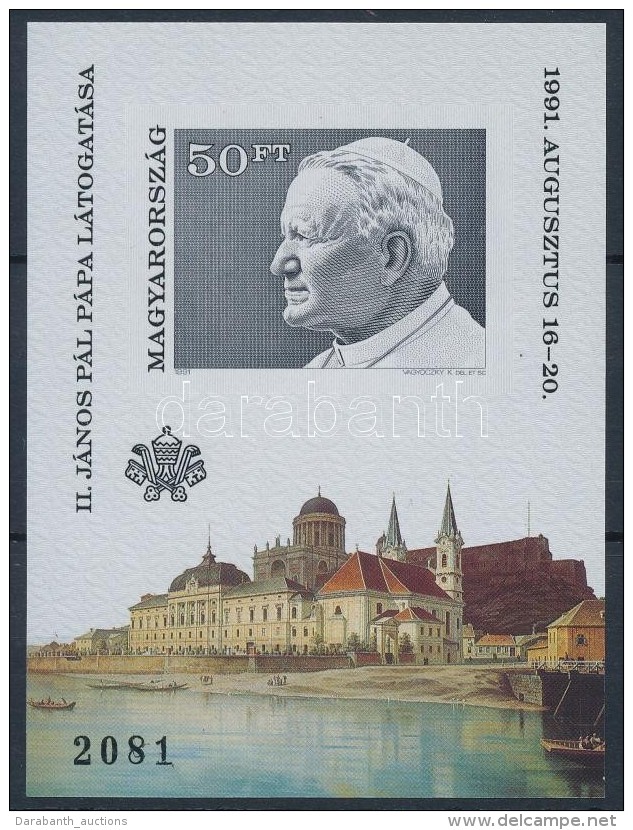 ** 1991 II. J&aacute;nos P&aacute;l P&aacute;pa Magyarorsz&aacute;gi L&aacute;togat&aacute;sa V&aacute;gott Blokk... - Autres & Non Classés