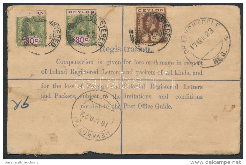 Sri Lanka (Ceylon) 1923 - Autres & Non Classés
